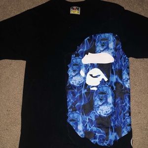 Bape Flame Side Big Ape Head Tee